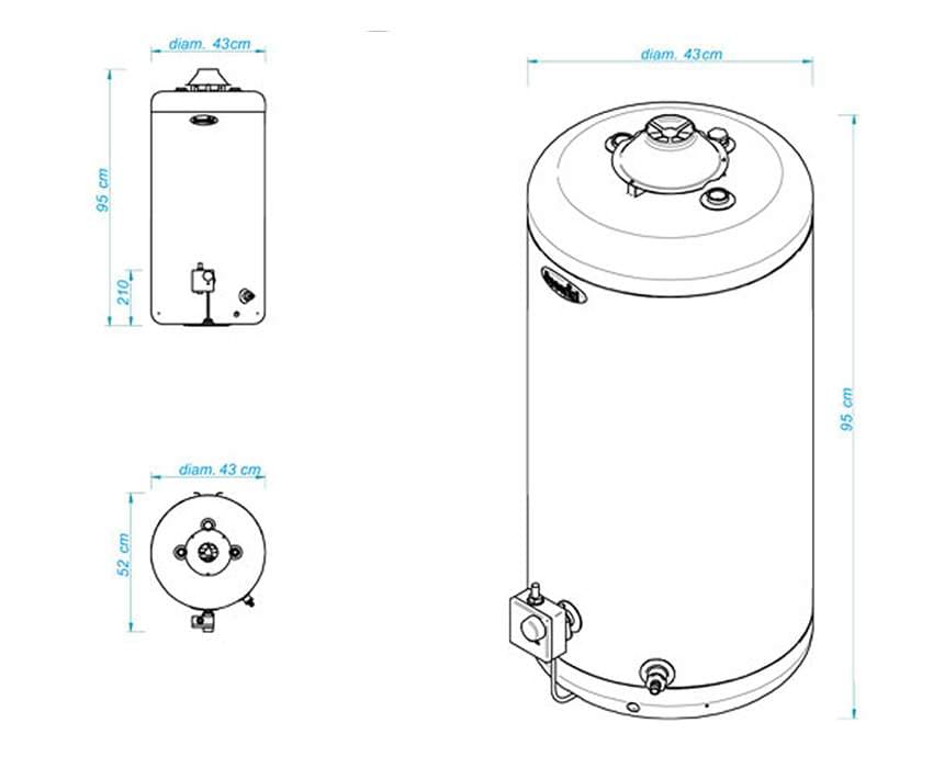 Termotanque A GAS 80lts- MG- Kit de Instalacion  ESCORIAL SUPERIOR MULTIGAS thumbnail 2
