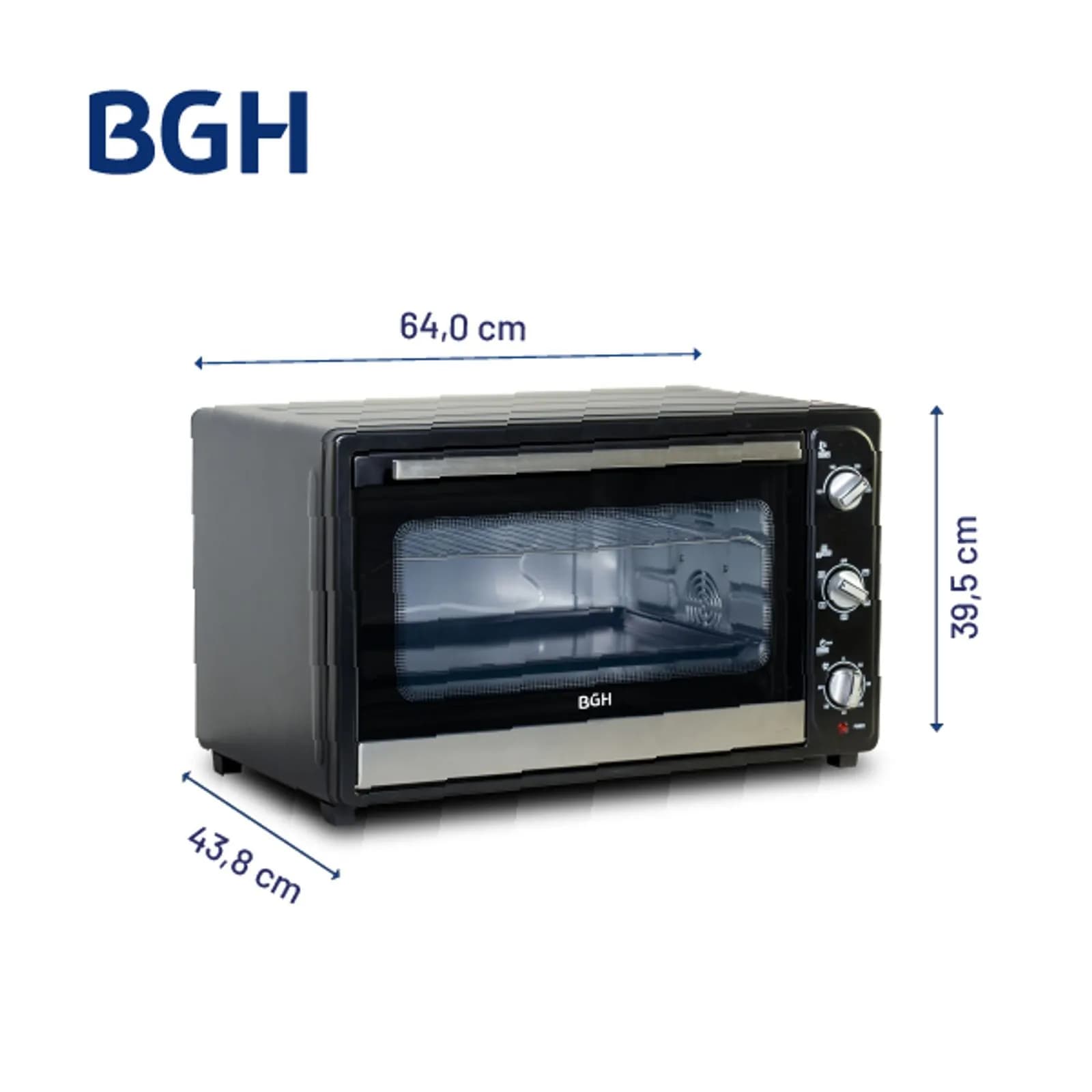 Horno Electrico 65Lts BGH - Mecanico - Negro thumbnail 2