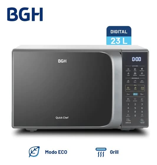 Microondas BGH CMO Q.Cheff B223DS20 C/Grill Digital Plata